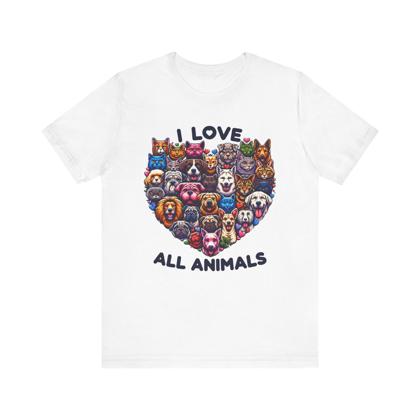 i love all animals unisex jersey short sleeve tee