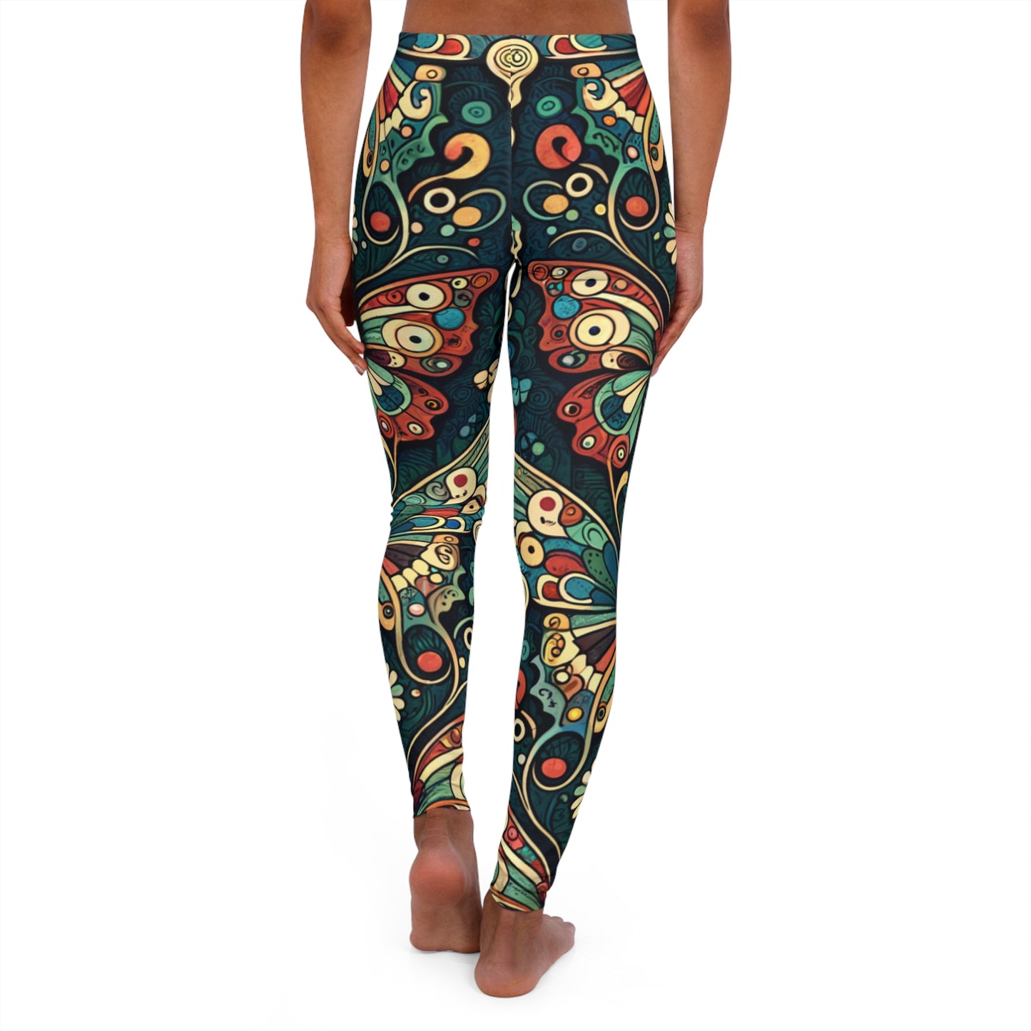 butterfly greens women's casual spandex leggings (aop)