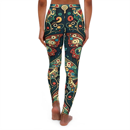 Butterfly Greens Women's Casual Spandex Leggings (AOP)