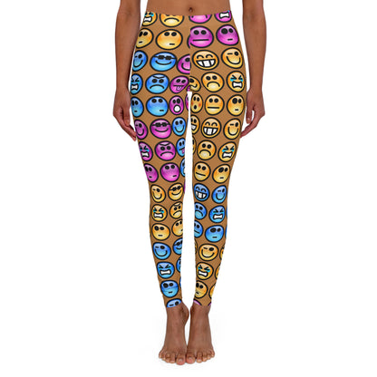 Mix and Match 5 Smiley Women's Casual Spandex Leggings (AOP)