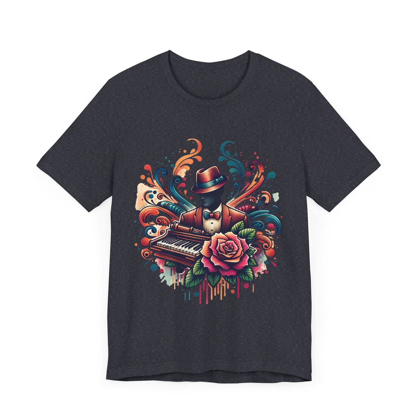 floral pianist jersey short sleeve unisex tee