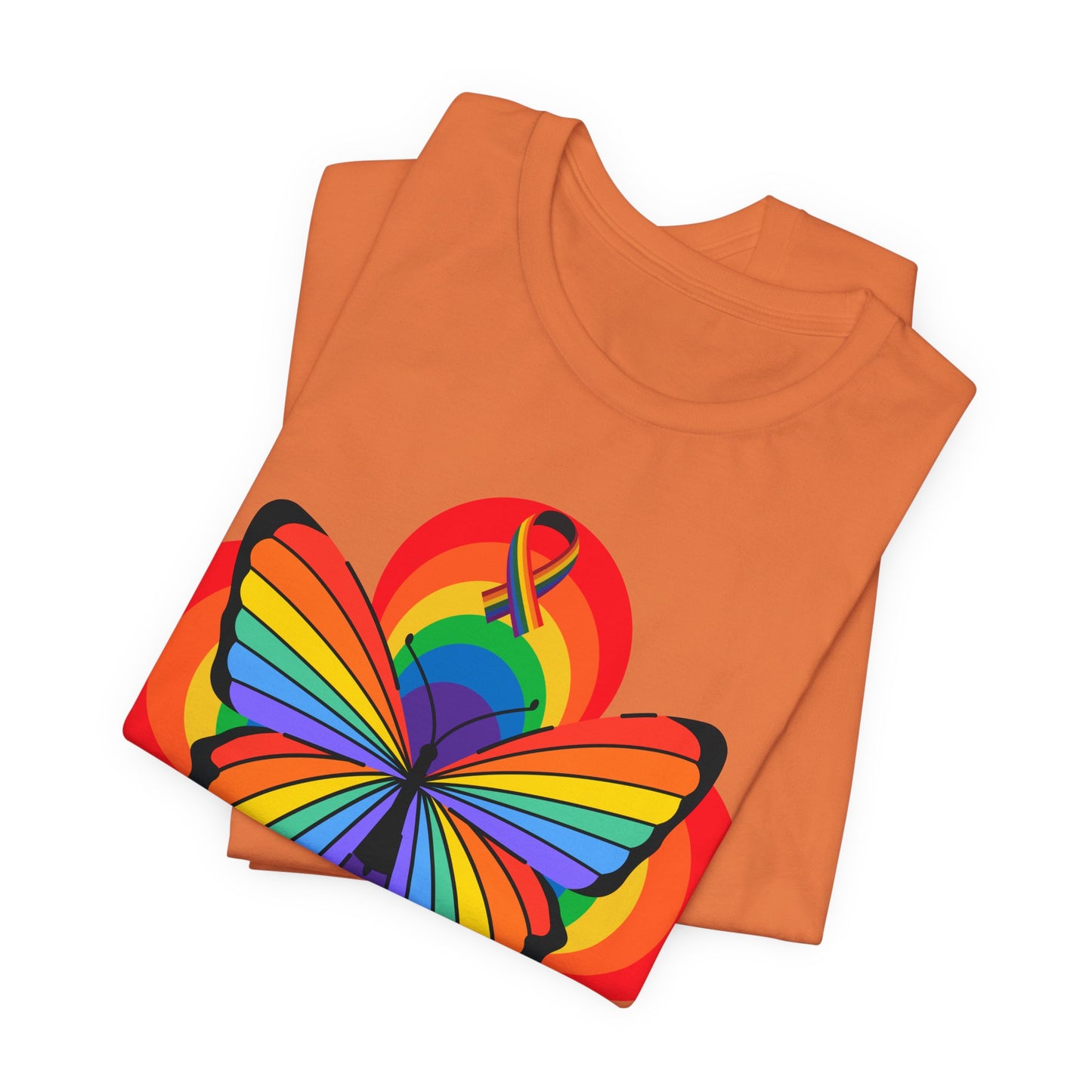 rainbow butterfly unisex t-shirts