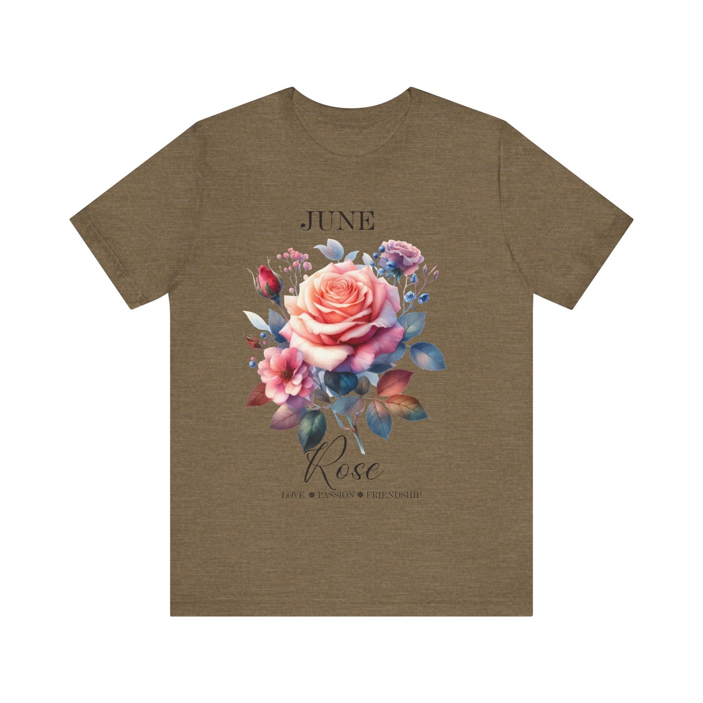 june rose flowers t-shirt