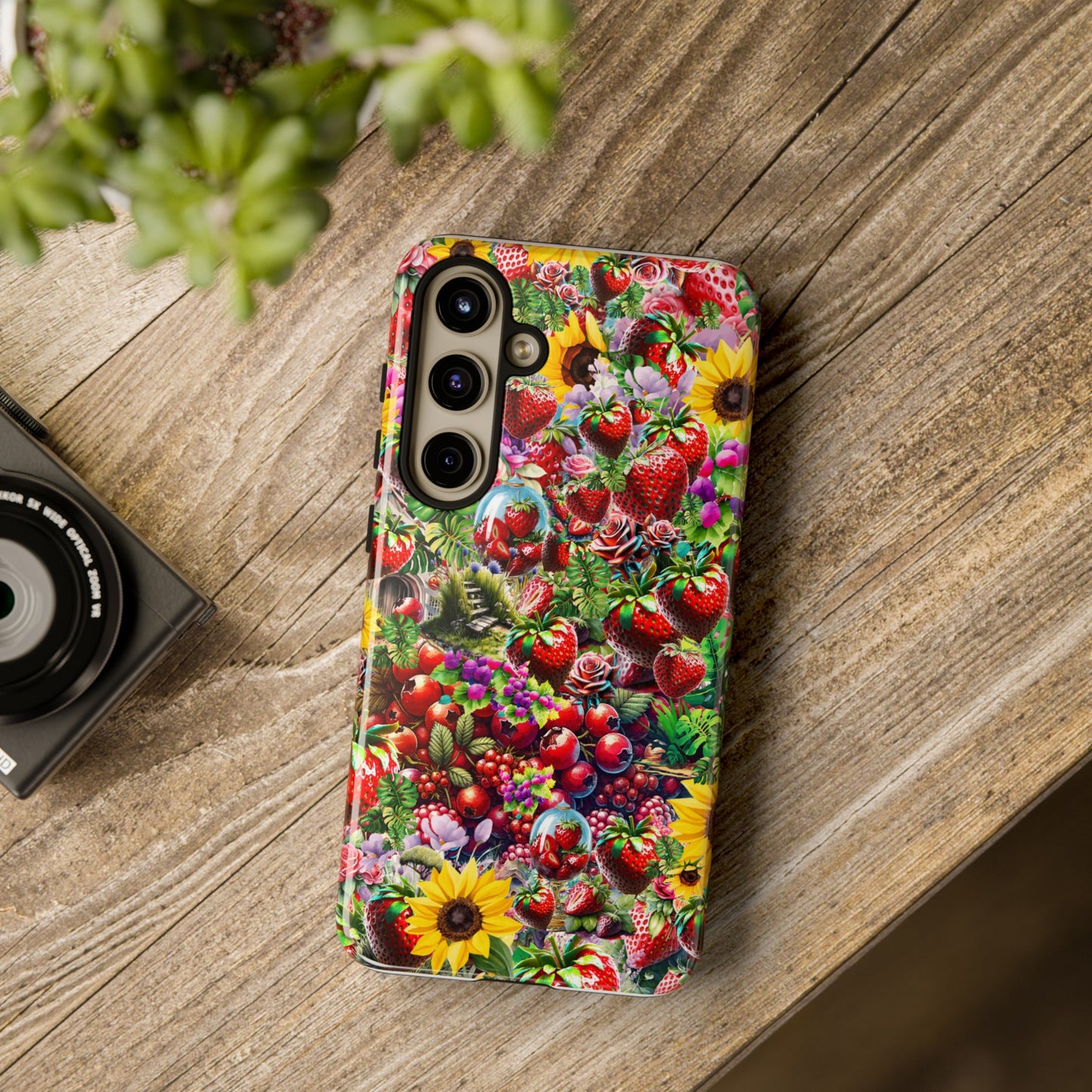 strawberry tough cases for iphone, samsung & google pixel