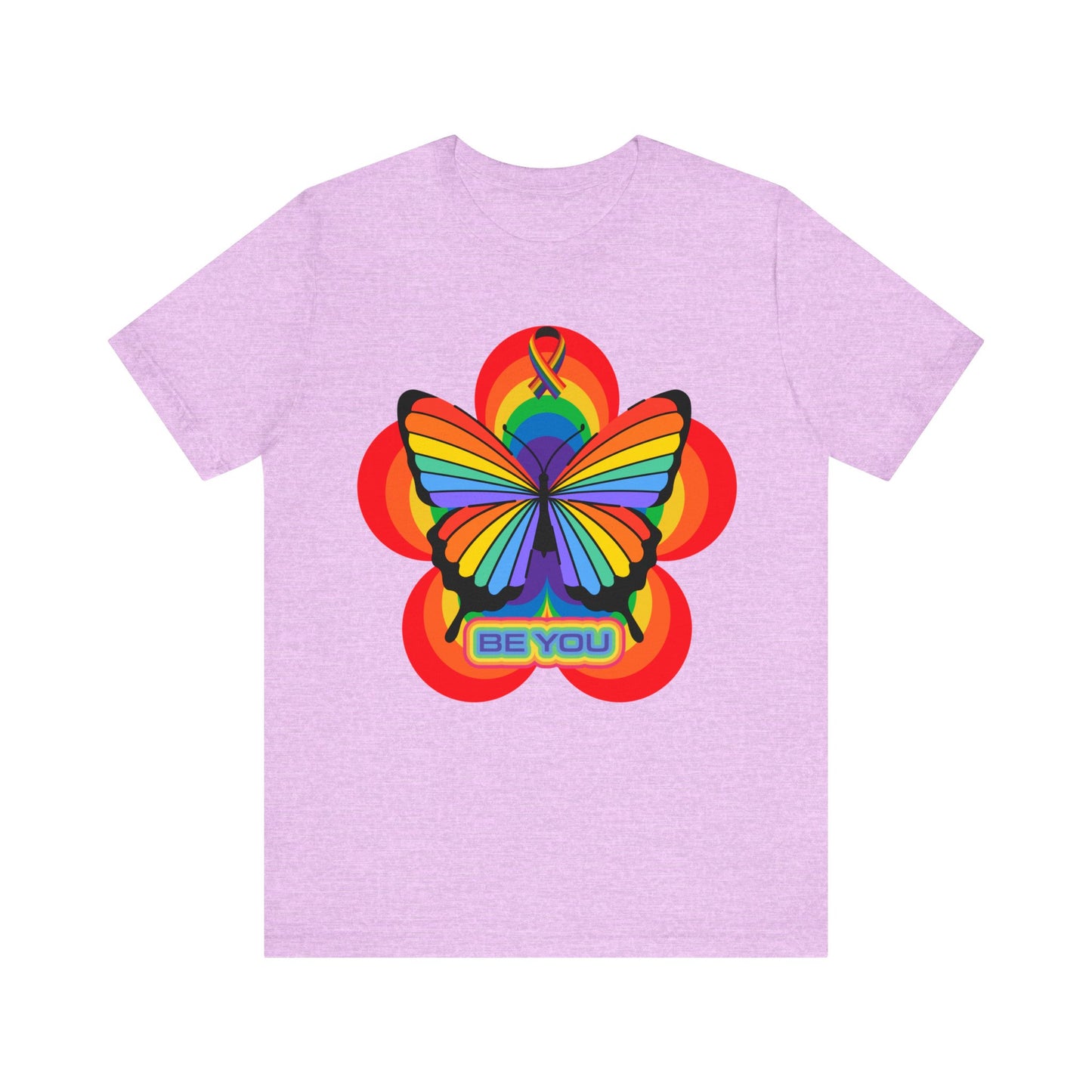 rainbow butterfly unisex t-shirts