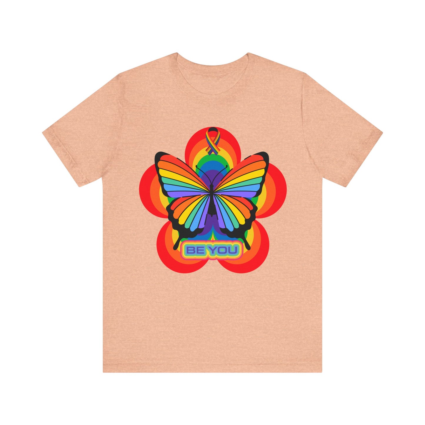 rainbow butterfly unisex t-shirts