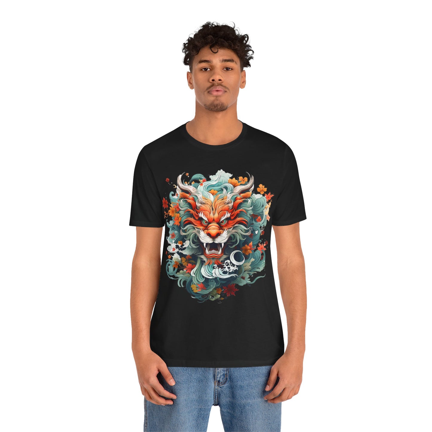 cartoon fierce loong pattern t-shirt