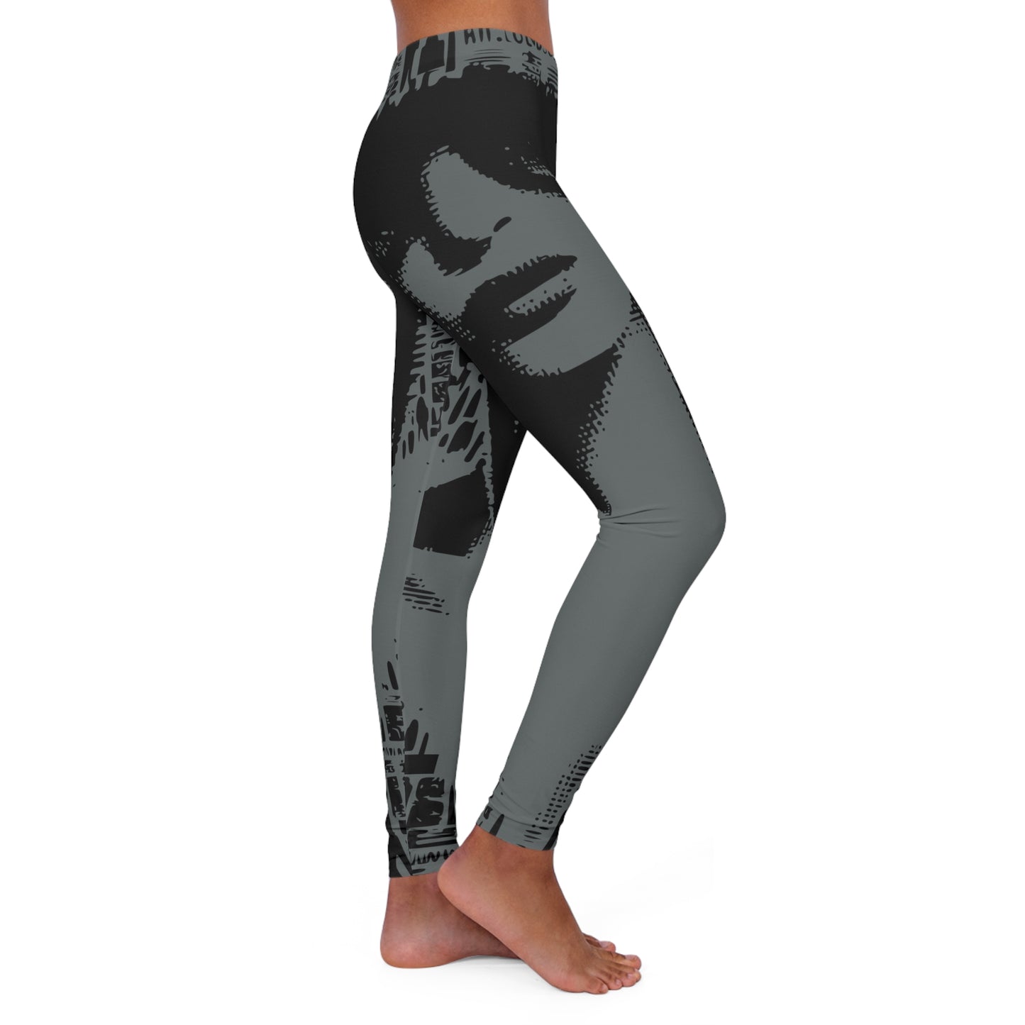 grey girl women's casual spandex leggings (aop)