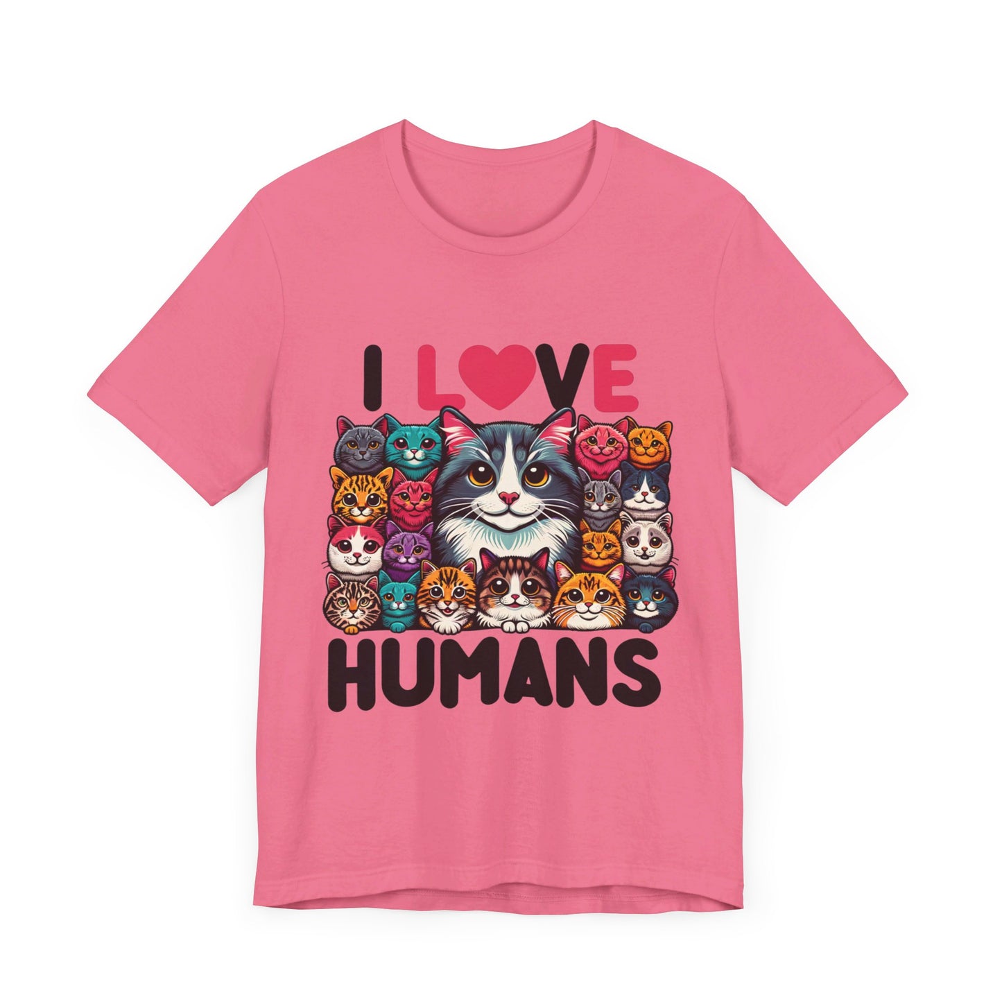 kitty loves humans unisex jersey short sleeve tee