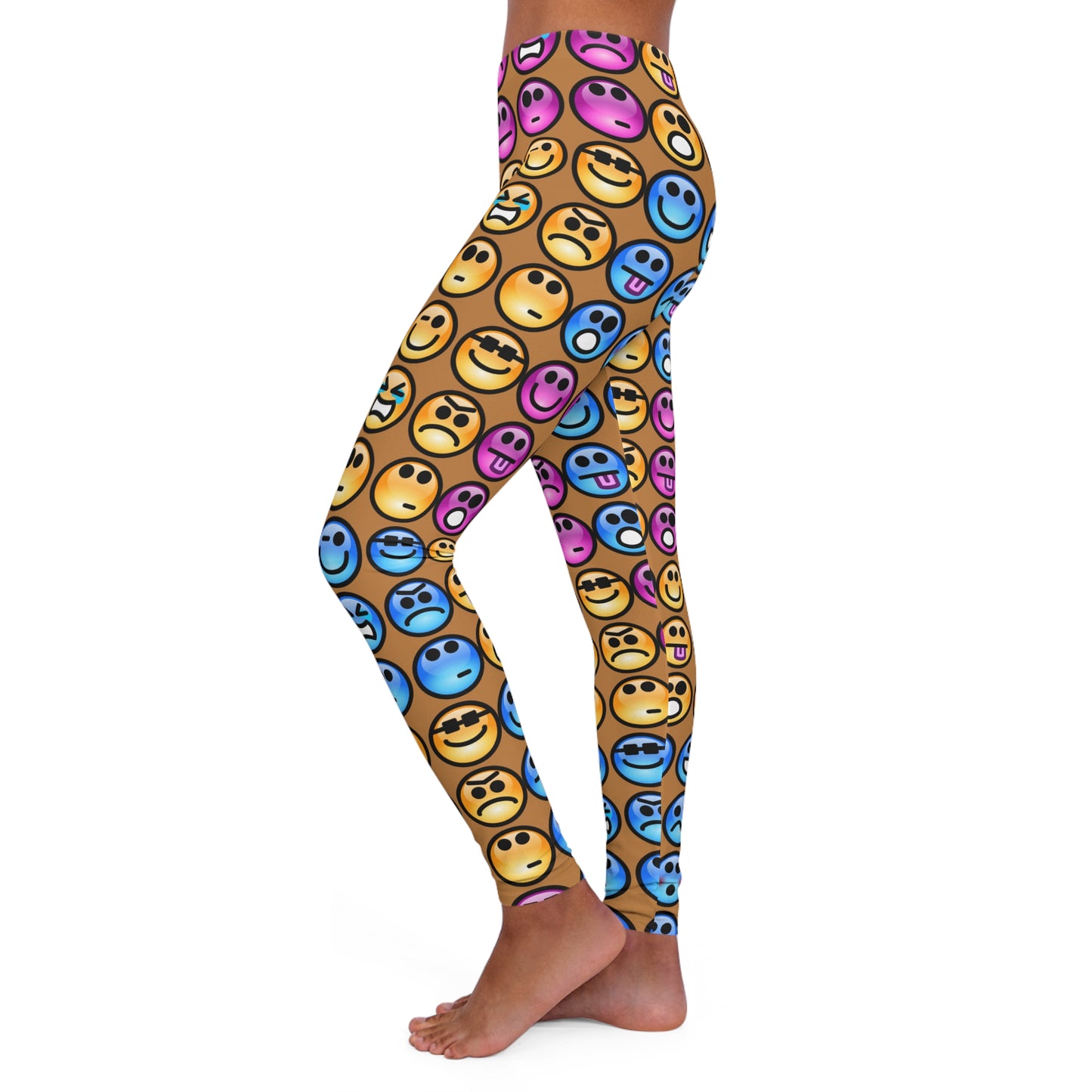 mix and match 5 smiley women's casual spandex leggings (aop)