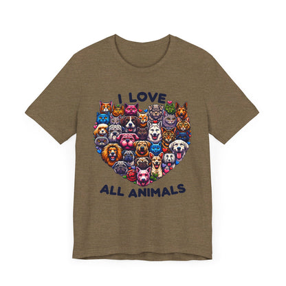 I Love all Animals Unisex Jersey Short Sleeve Tee