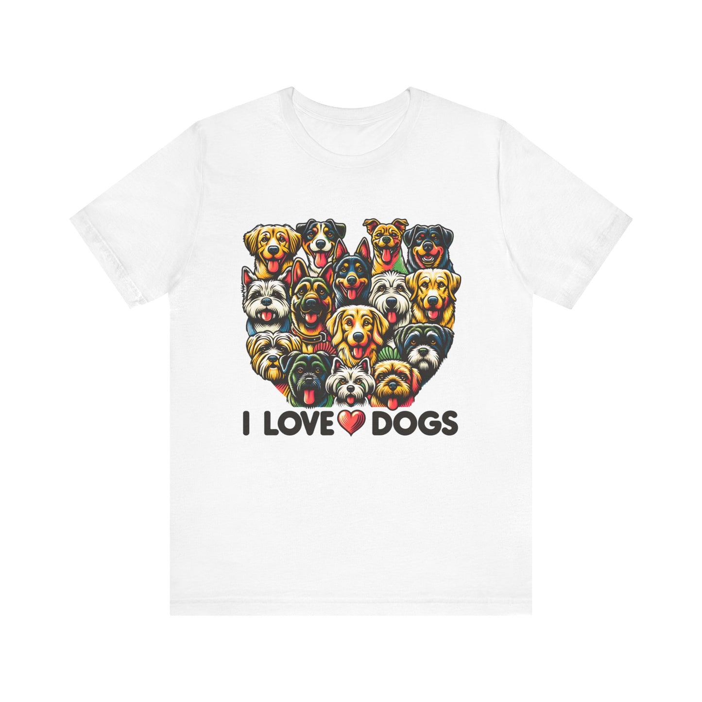 i love dogs unisex jersey short sleeve tee