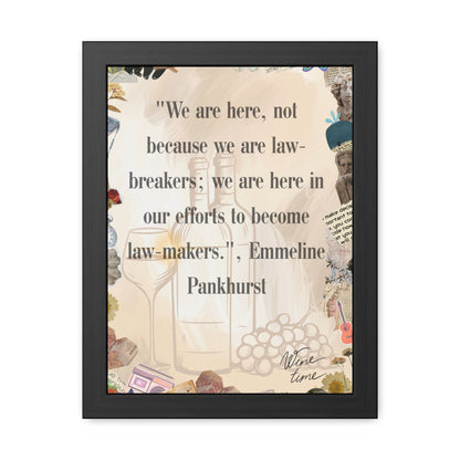 Empowerment Framed Poster - Emmeline Pankhurst Quote Art for Inspirational Decor