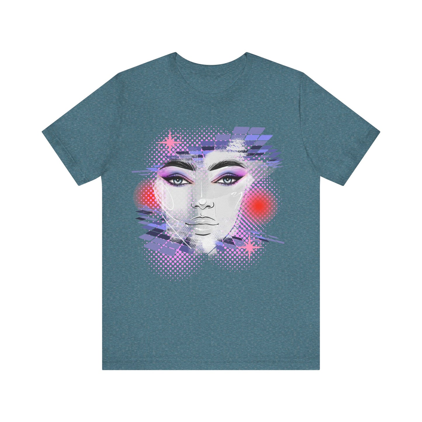 abstract blue girl t-shirt