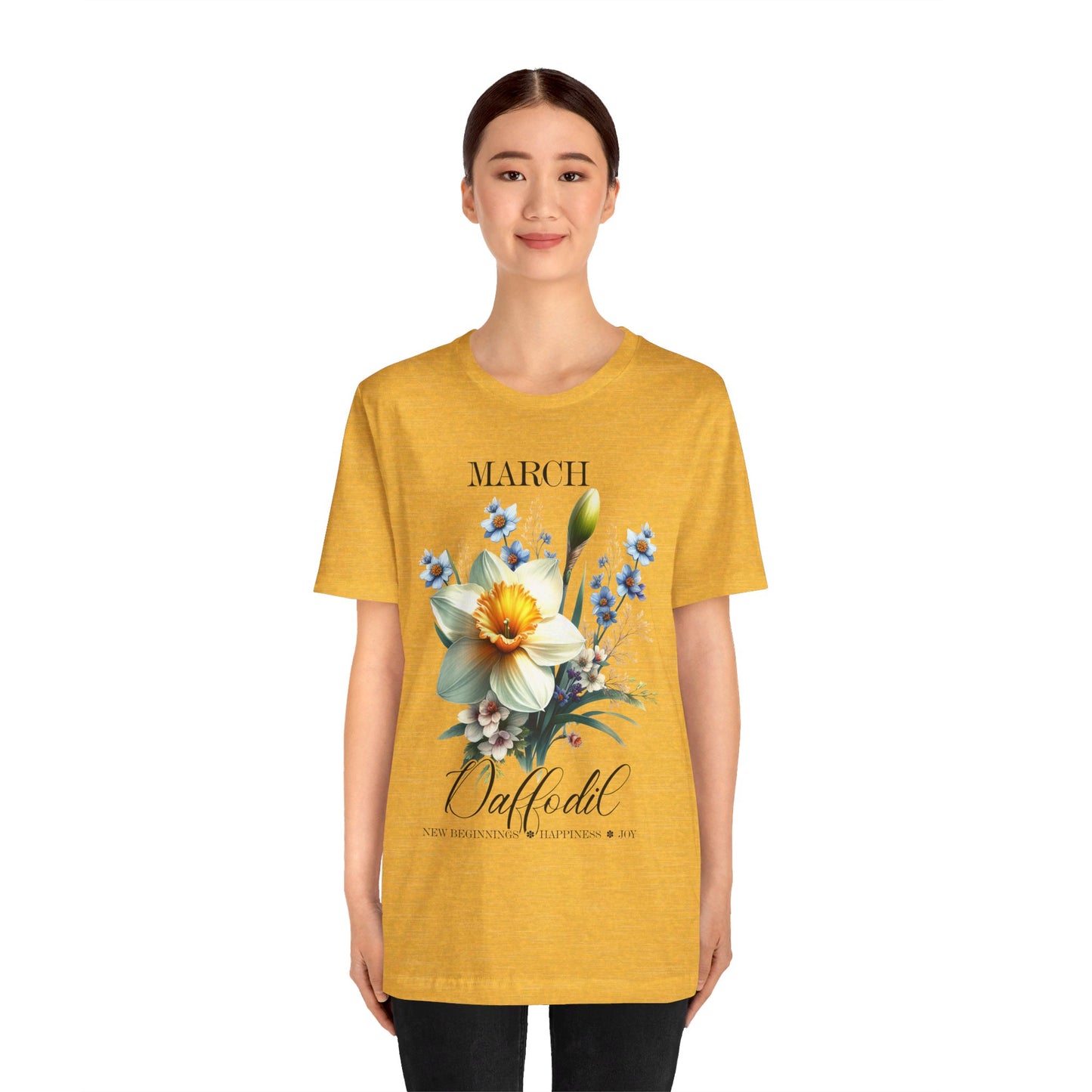 march daffodil flowers t-shirt