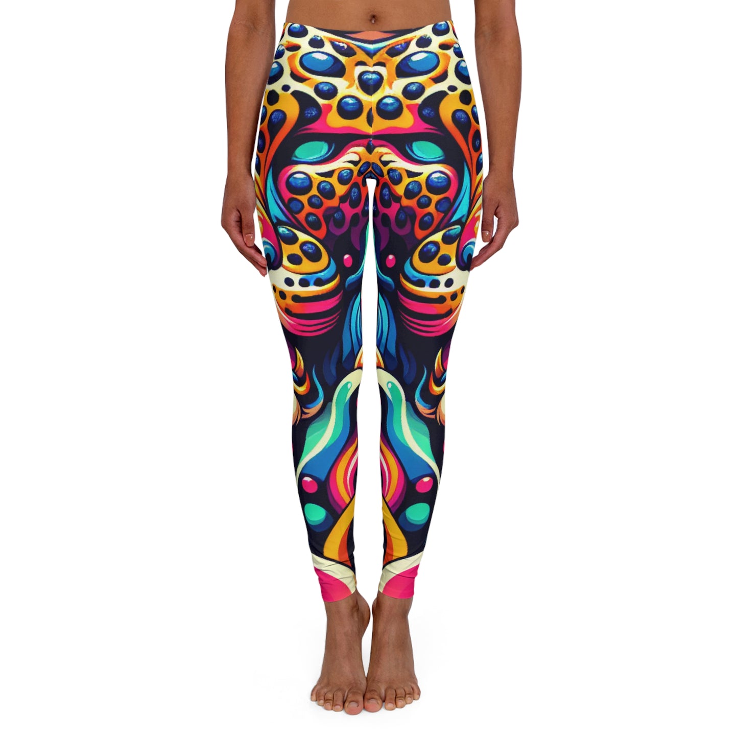 colour leopard women's casual spandex leggings (aop)