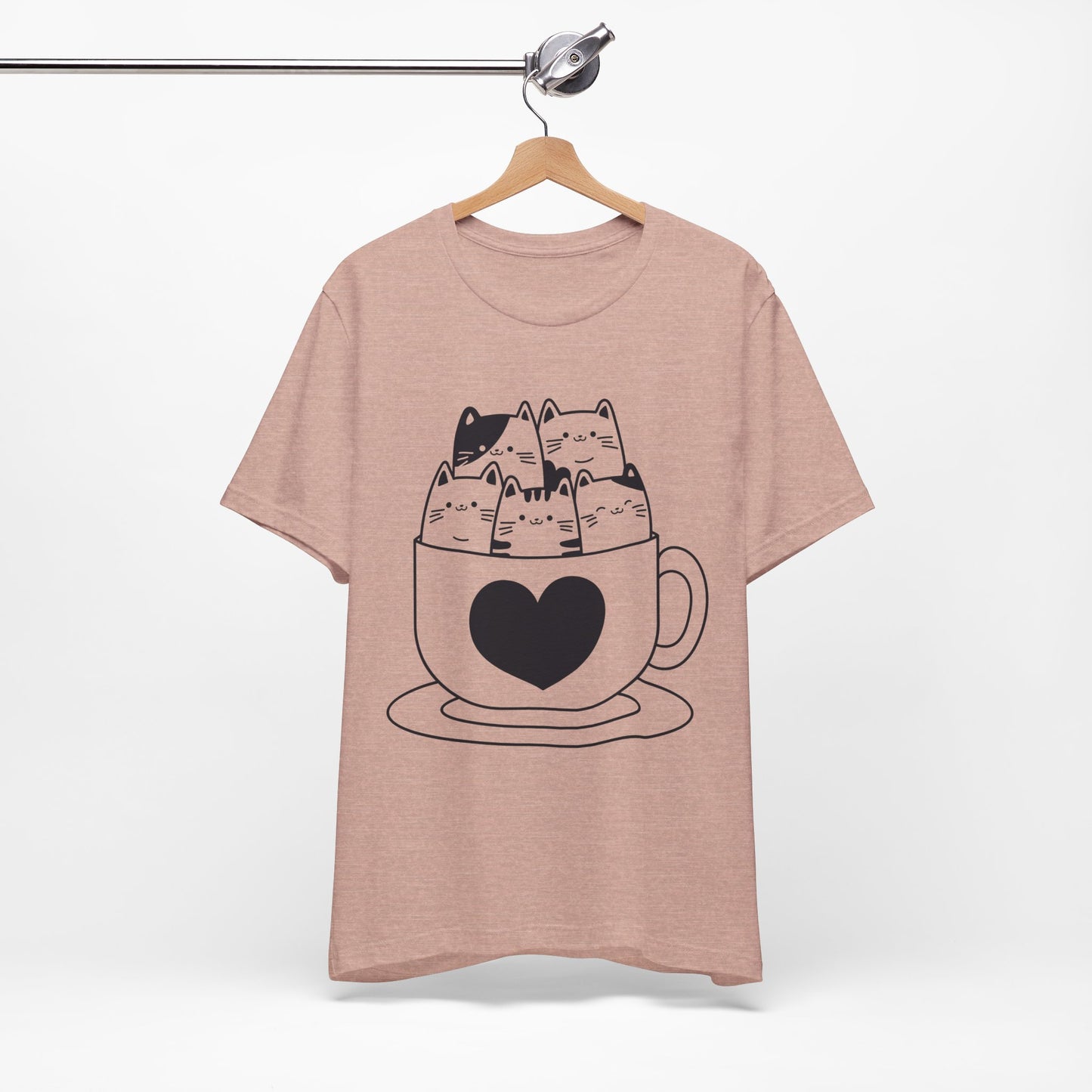 cats in cup graphic t-shirt