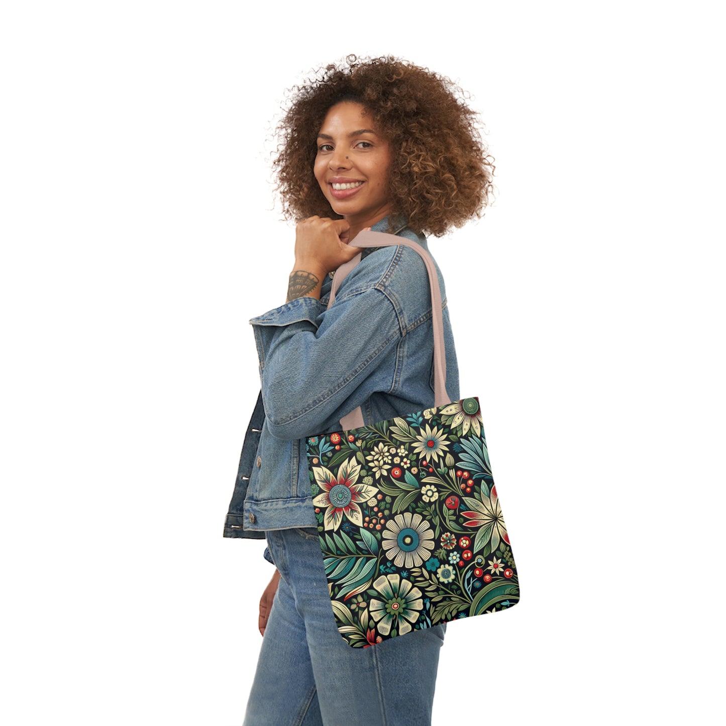 flower canvas tote bag