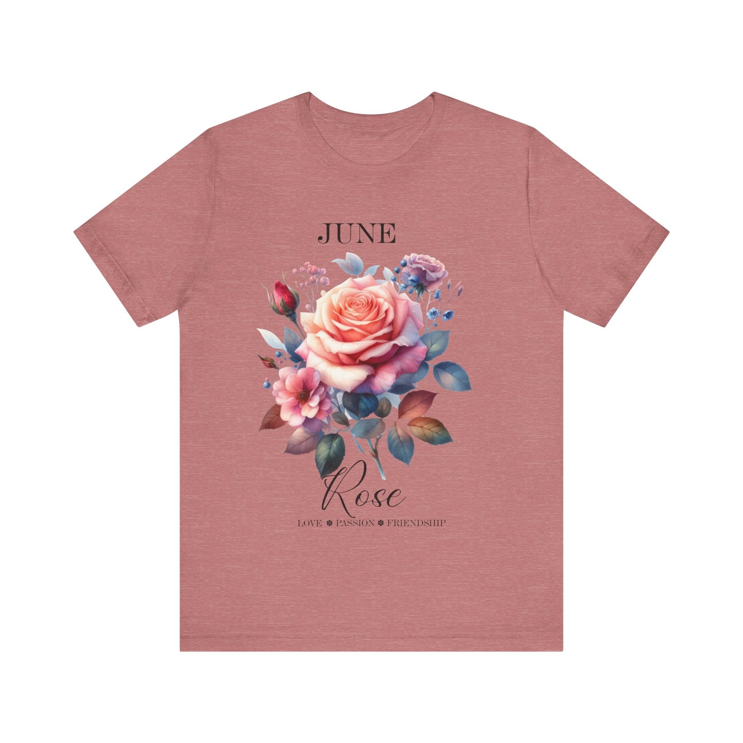 june rose flowers t-shirt