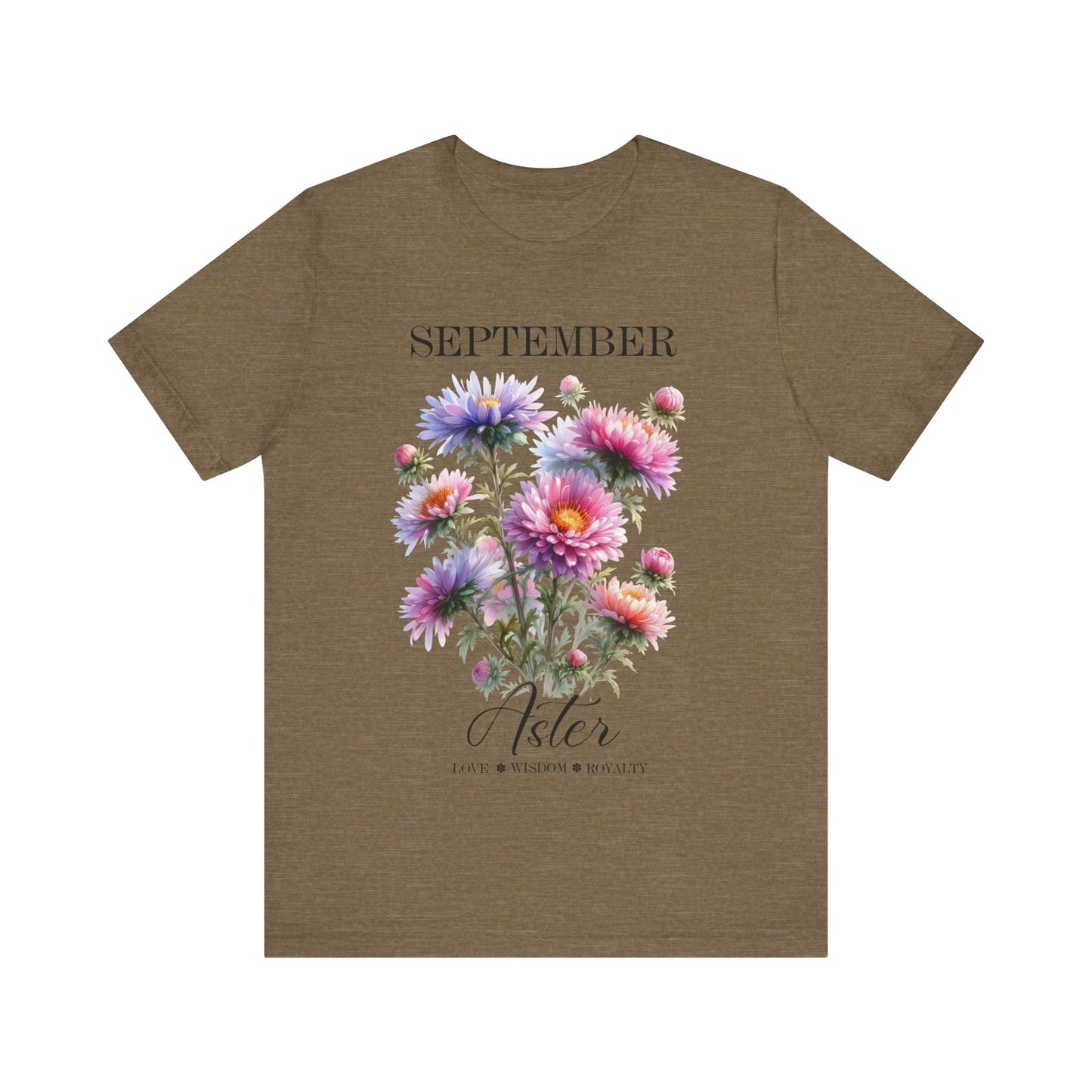 september aster flowers t-shirt