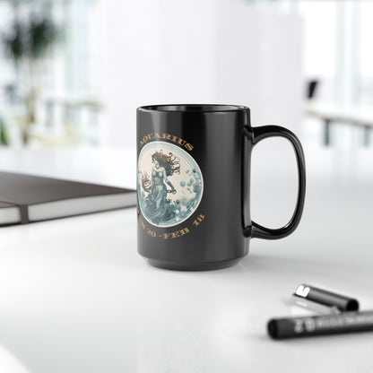 Aquarius Black Mug