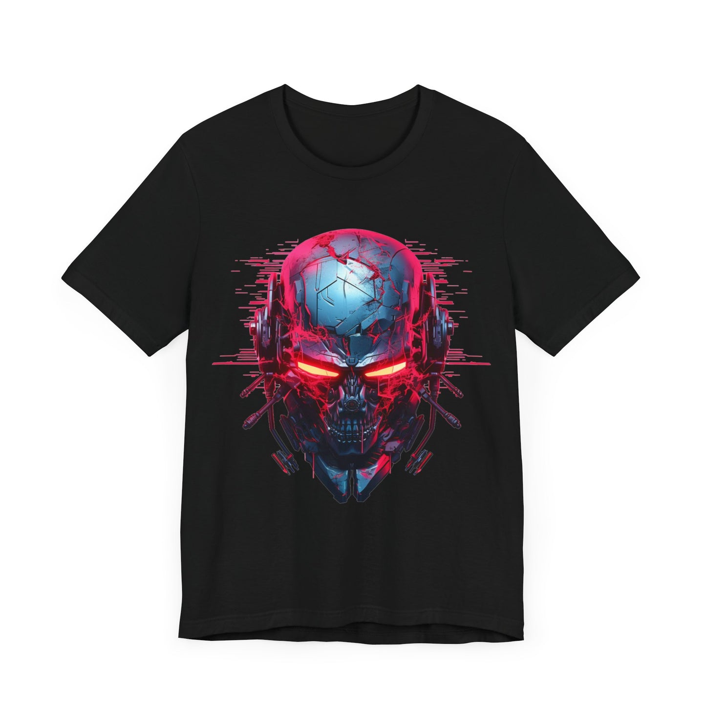 cyberpunk skull cyborg skeleton vaporwave graphic t-shirt