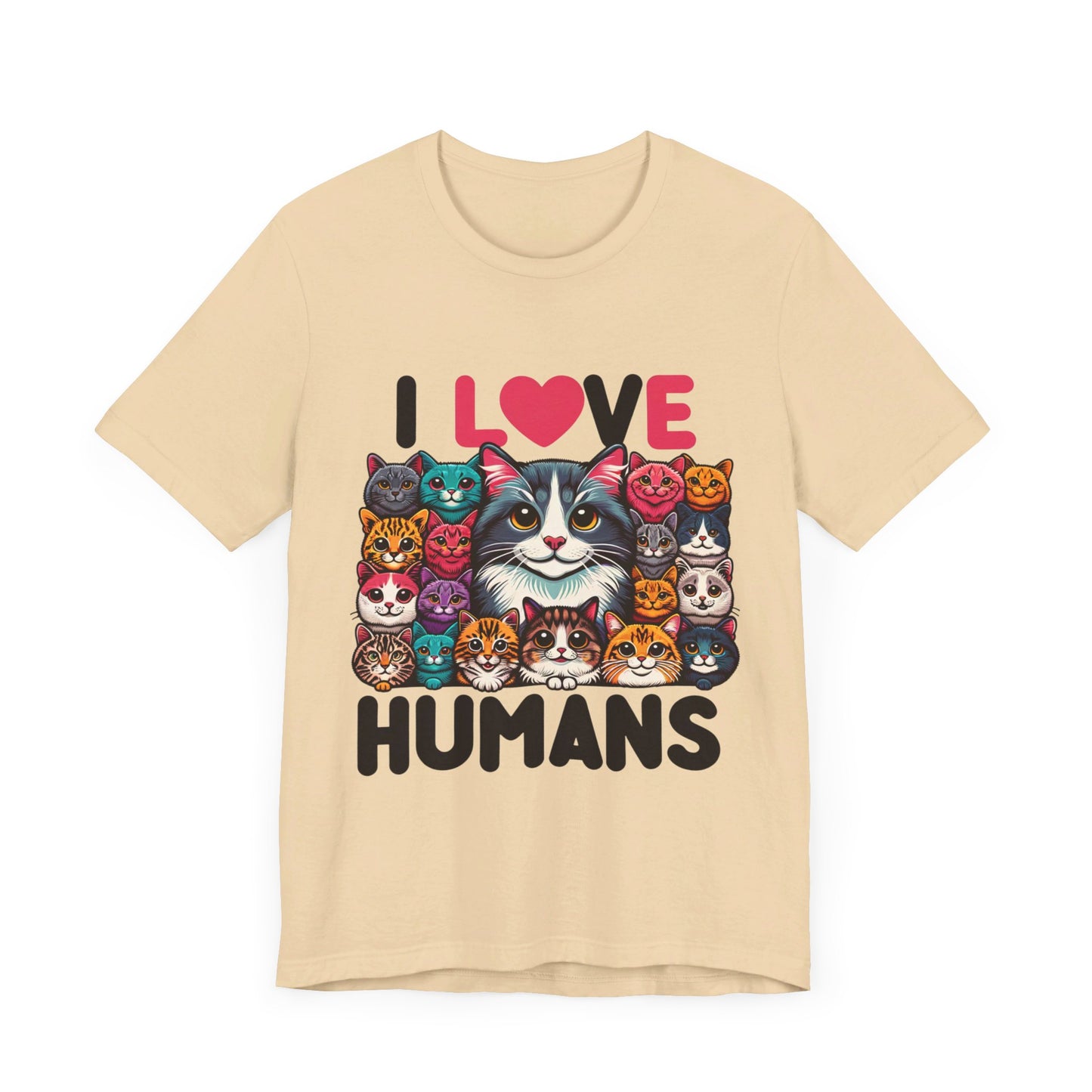 kitty loves humans unisex jersey short sleeve tee