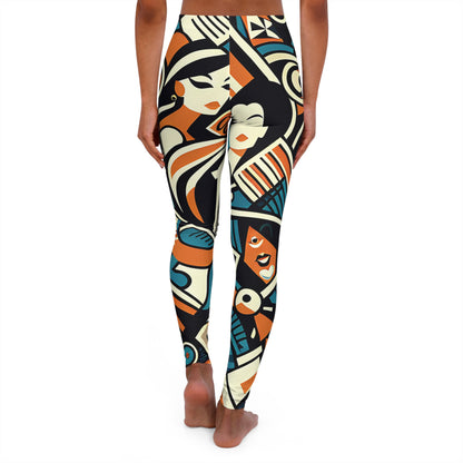 Abstract 1 Women's Casual Spandex Leggings (AOP)