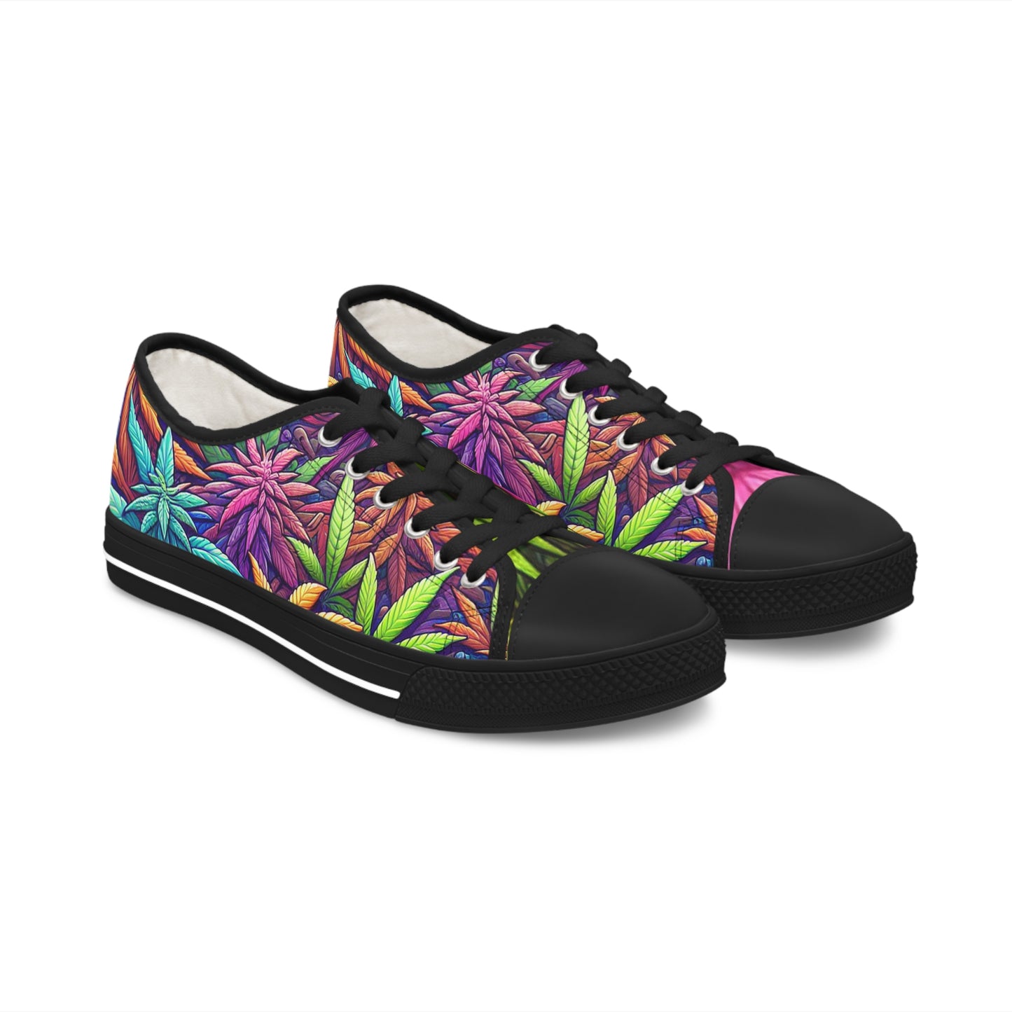 weed leaf low top sneakers