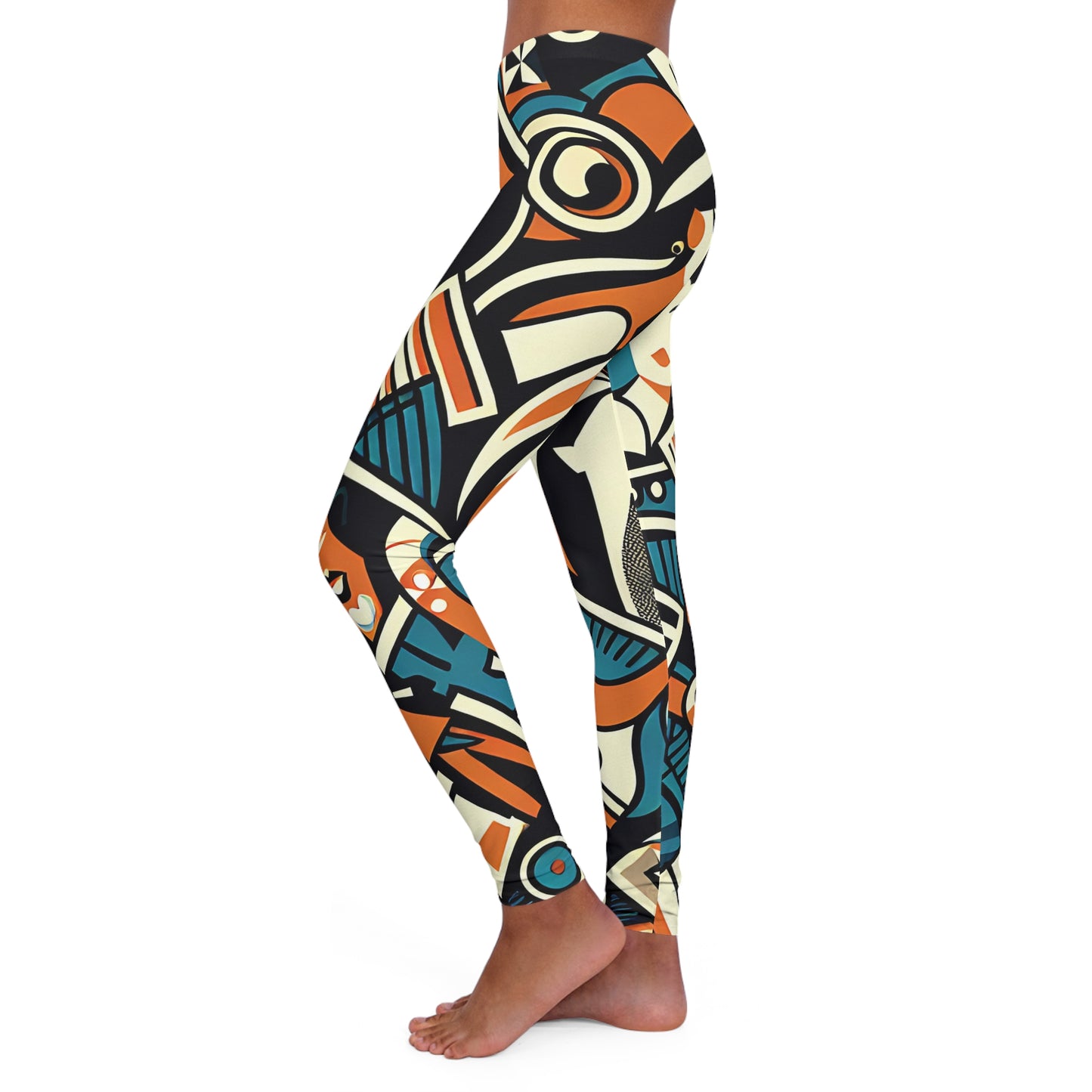 abstract 1 women's casual spandex leggings (aop)