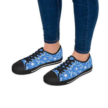 Blue and White Women's Low Top Sneakers