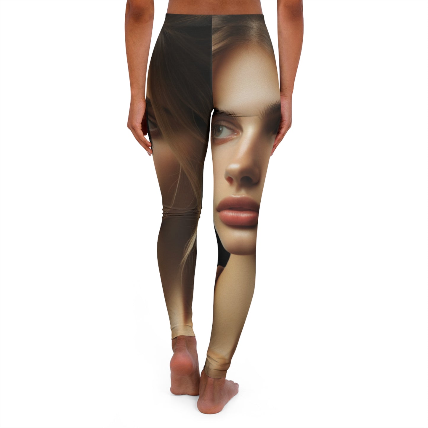 photo face women's casual spandex leggings (aop)