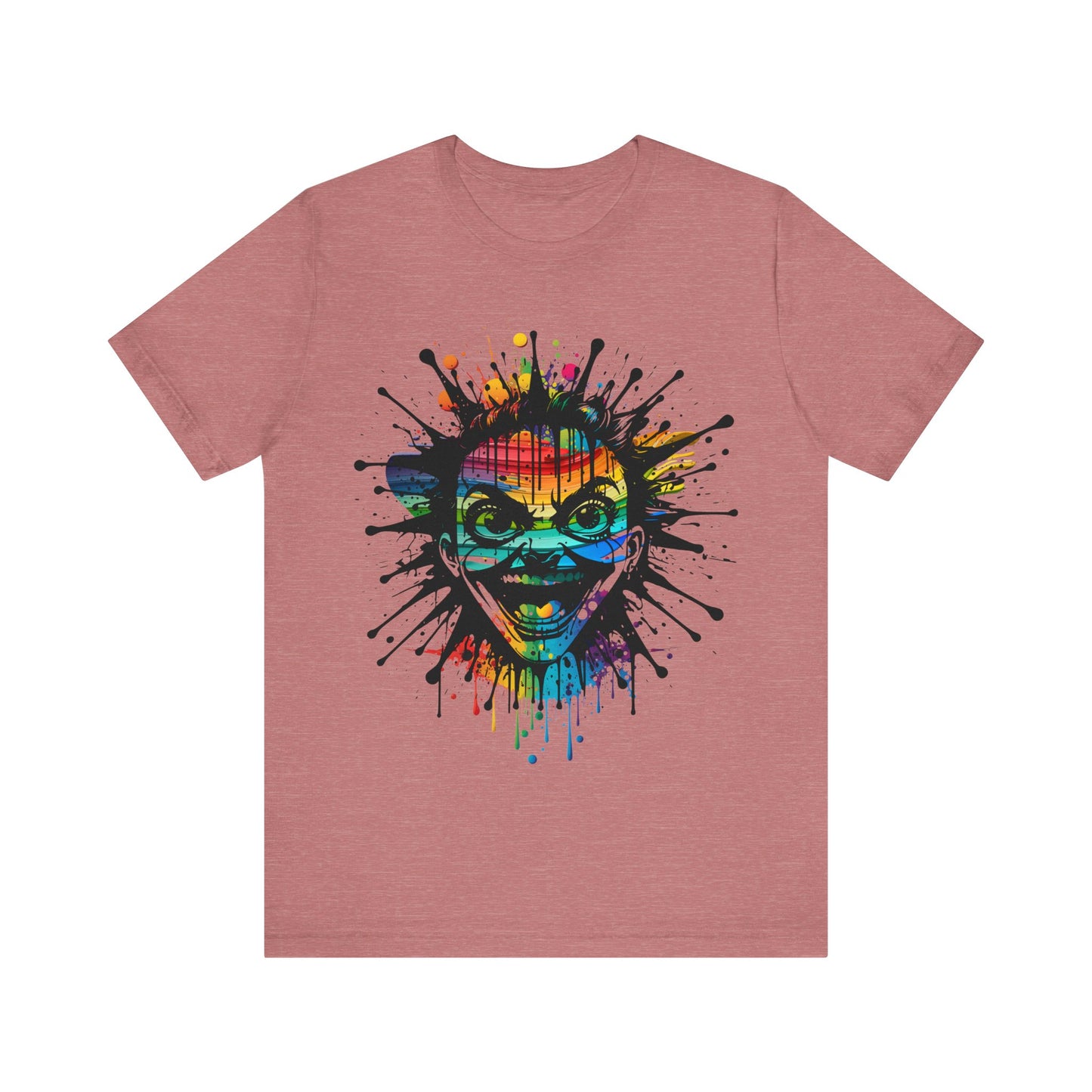 joker faced printed t-shirt