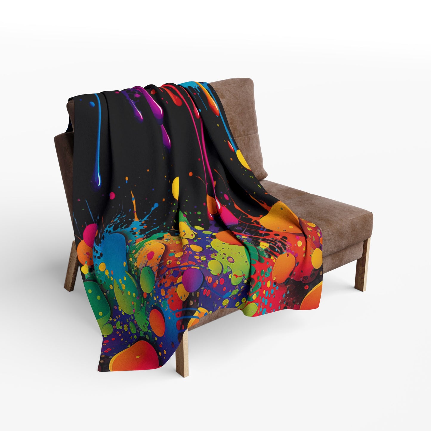 colorful dripping oil paint arctic fleece blanket