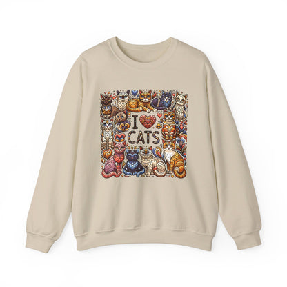 I Love Cat Heavy Blend™ Crewneck Sweatshirt