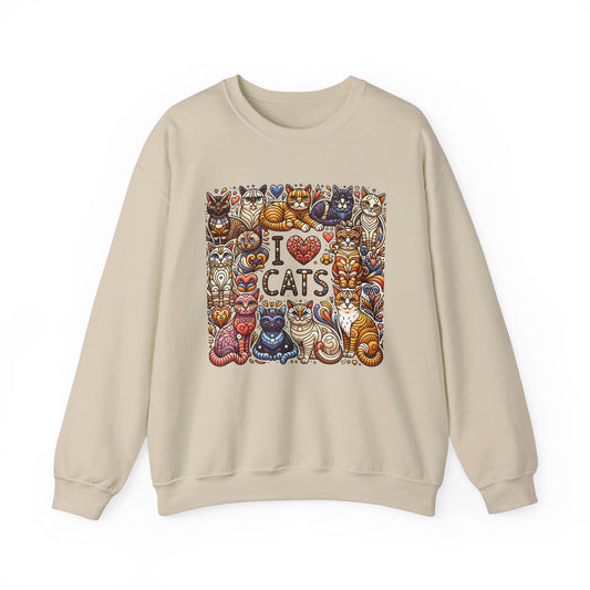 I Love Cat Heavy Blend™ Crewneck Sweatshirt