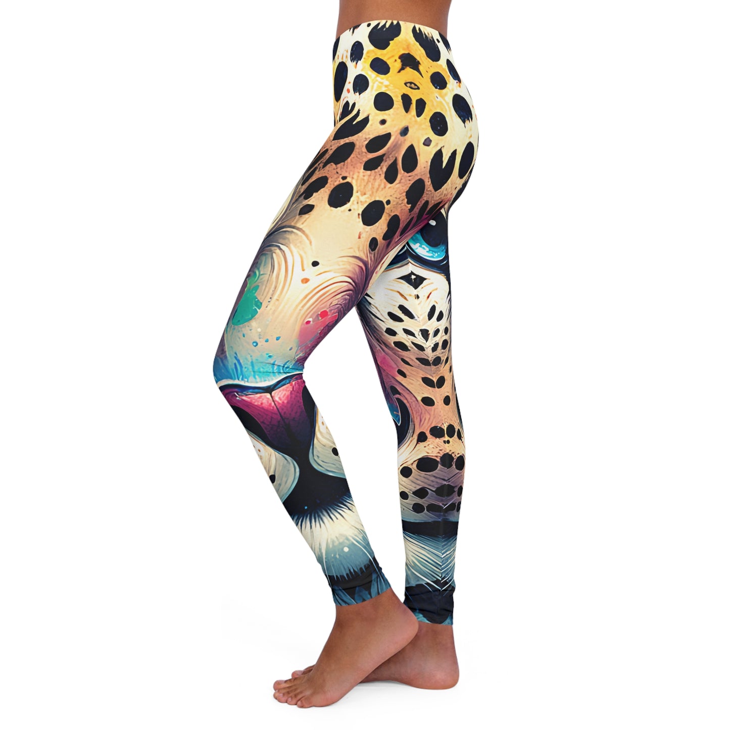 leopard 2 women's casual spandex leggings (aop)