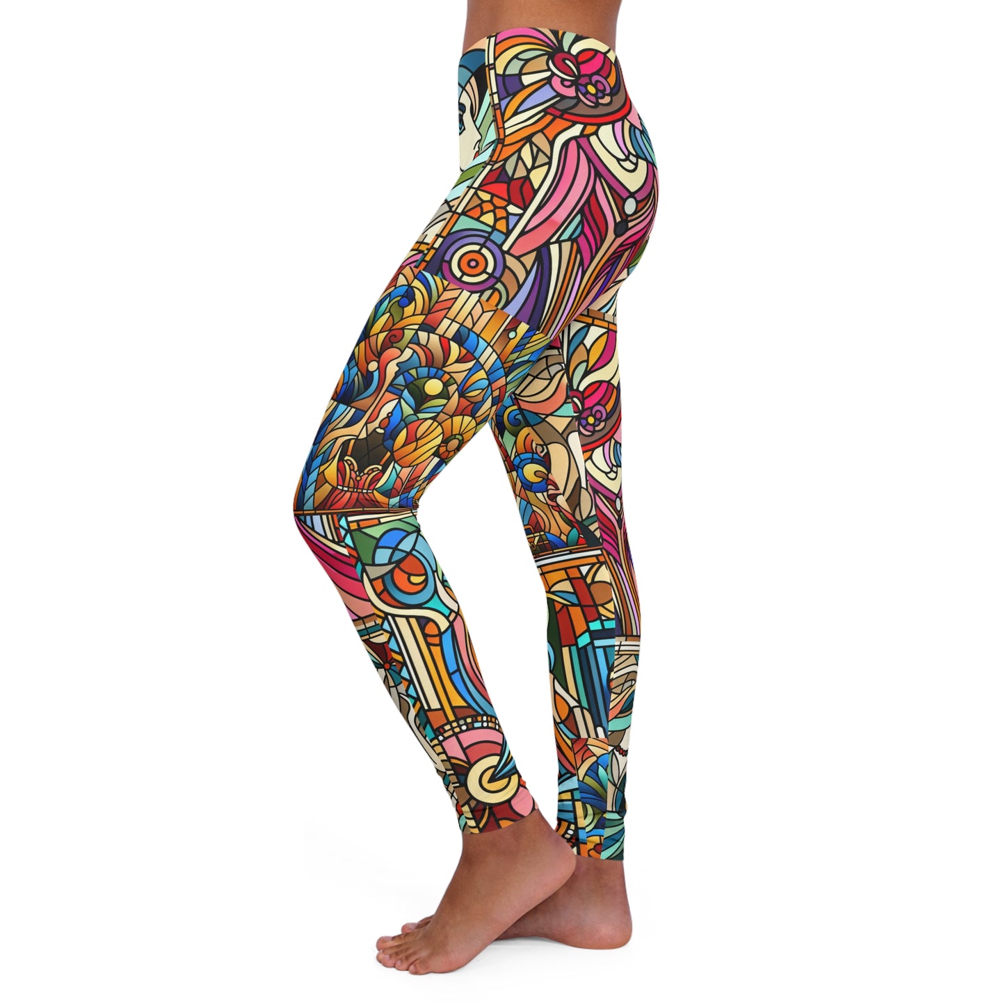 abstract 3 women's casual spandex leggings (aop)