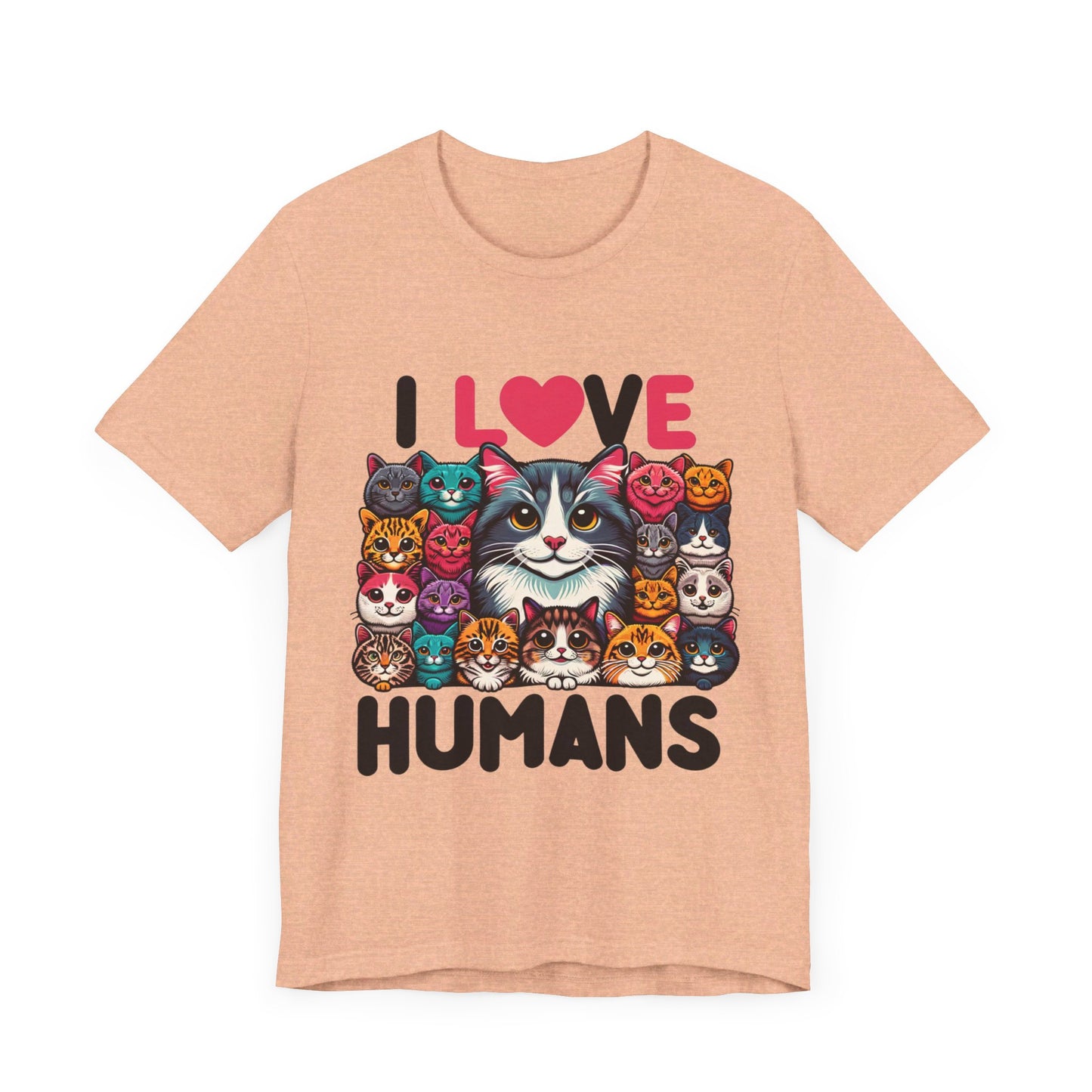 kitty loves humans unisex jersey short sleeve tee