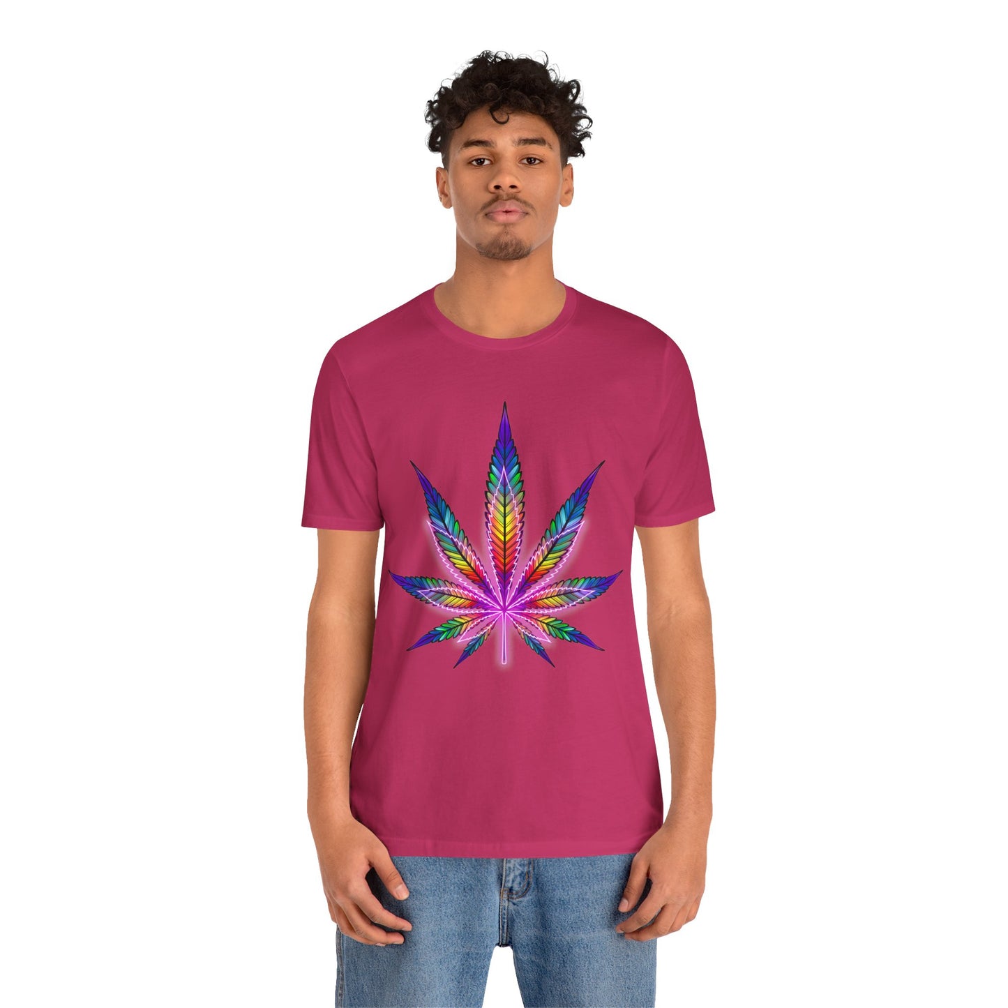 rainbow cannabis leaf t-shirt