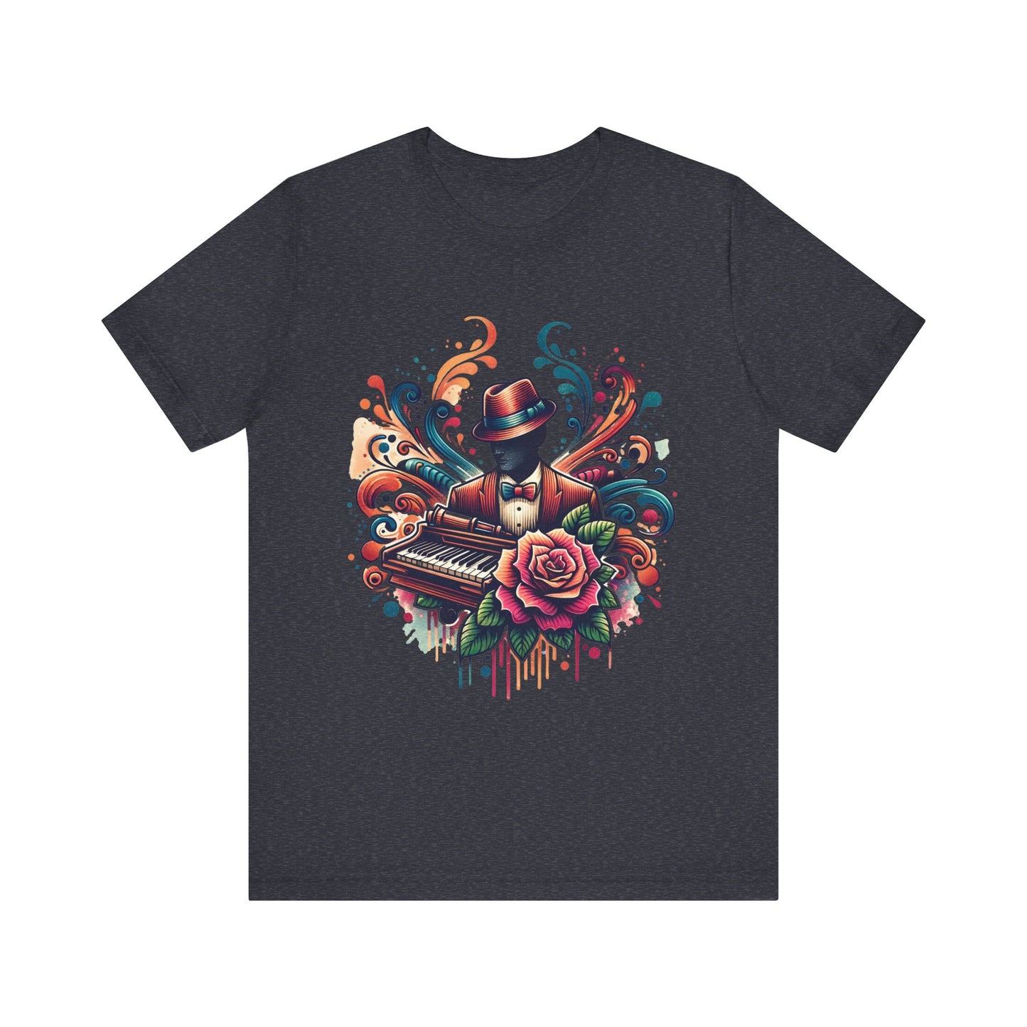 floral pianist jersey short sleeve unisex tee