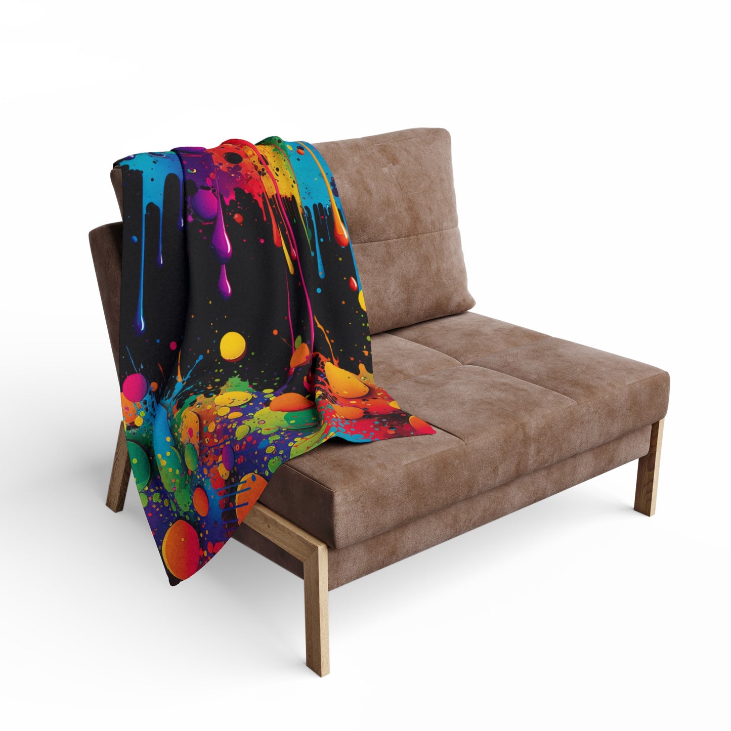 colorful dripping oil paint arctic fleece blanket