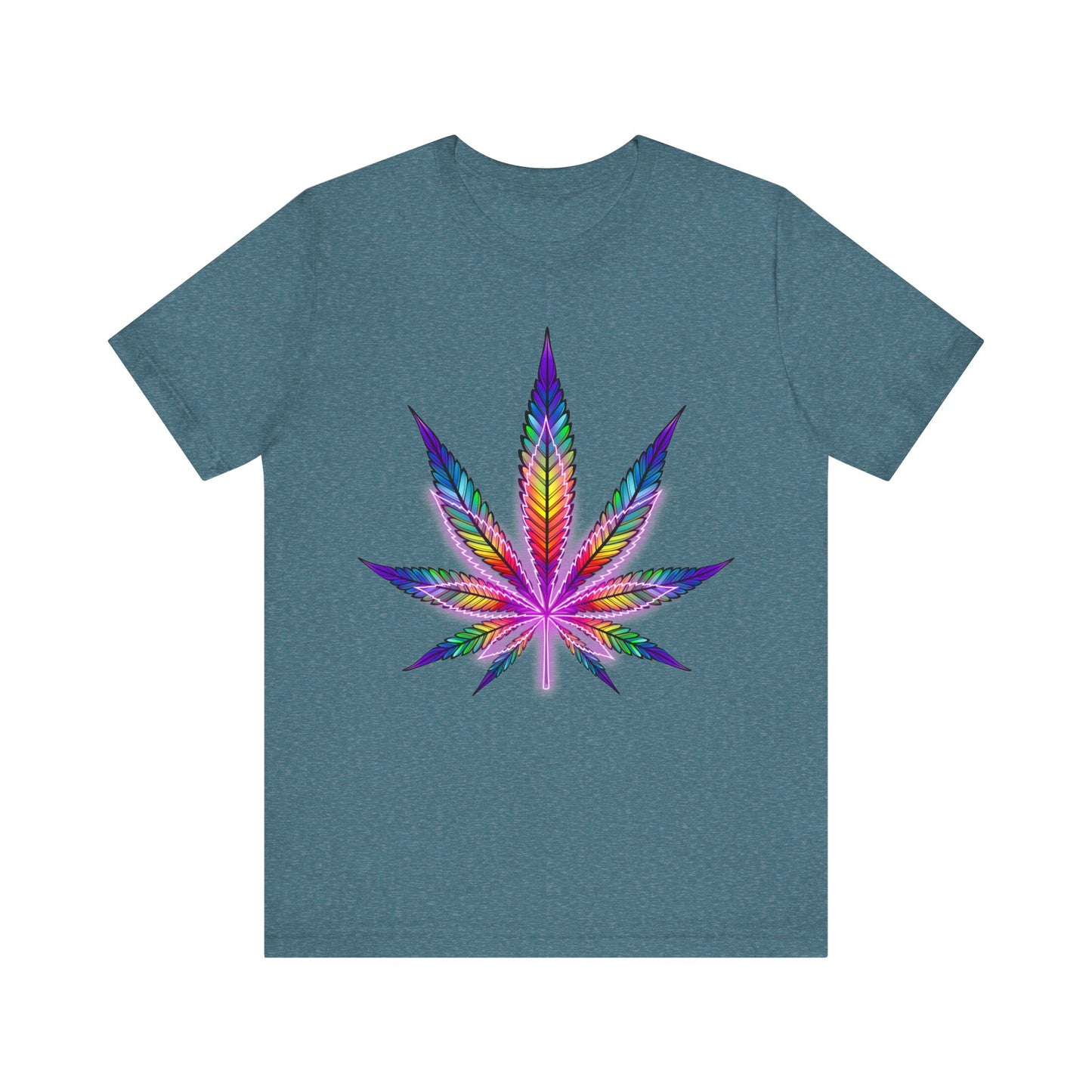 rainbow cannabis leaf t-shirt