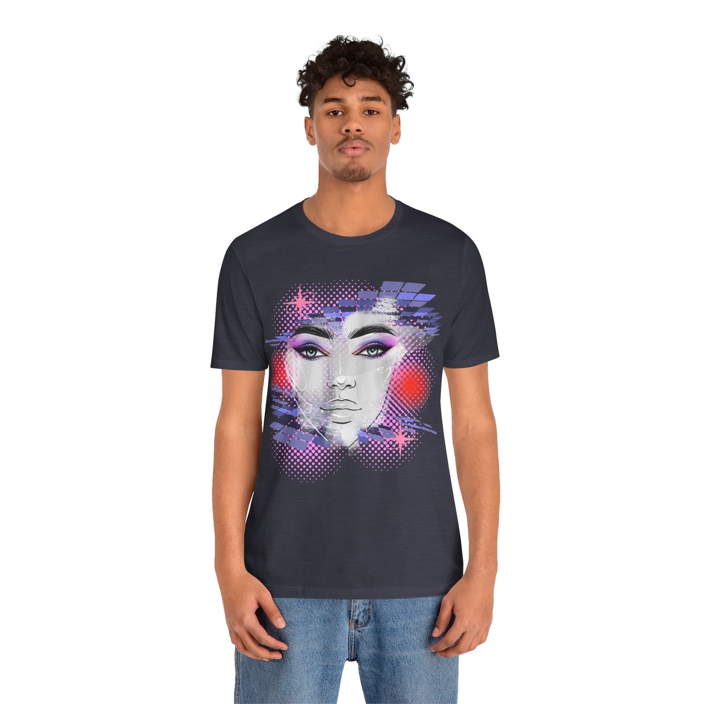 abstract blue girl t-shirt