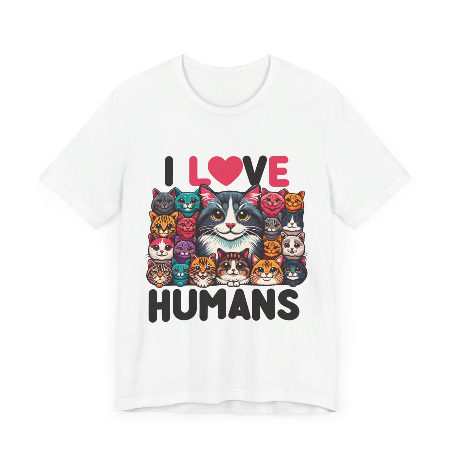 kitty loves humans unisex jersey short sleeve tee