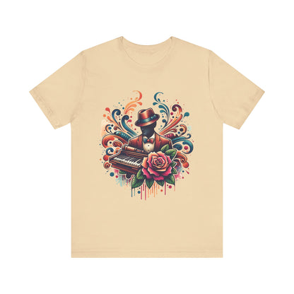 Floral Pianist Jersey Short Sleeve Unisex Tee