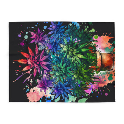 Colorful Weed Fleece Blanket