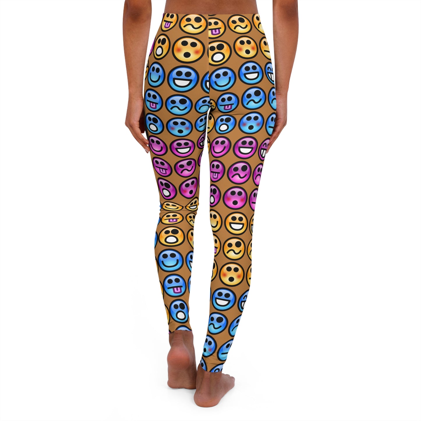 mix and match 5 smiley women's casual spandex leggings (aop)