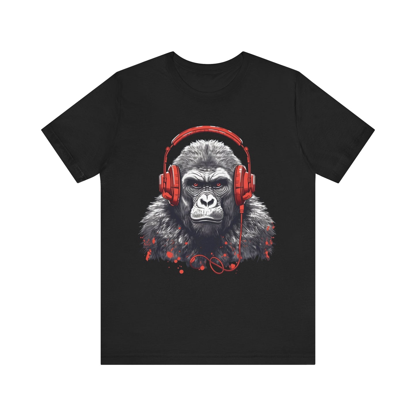 gorilla with headphones unisex t-shirt