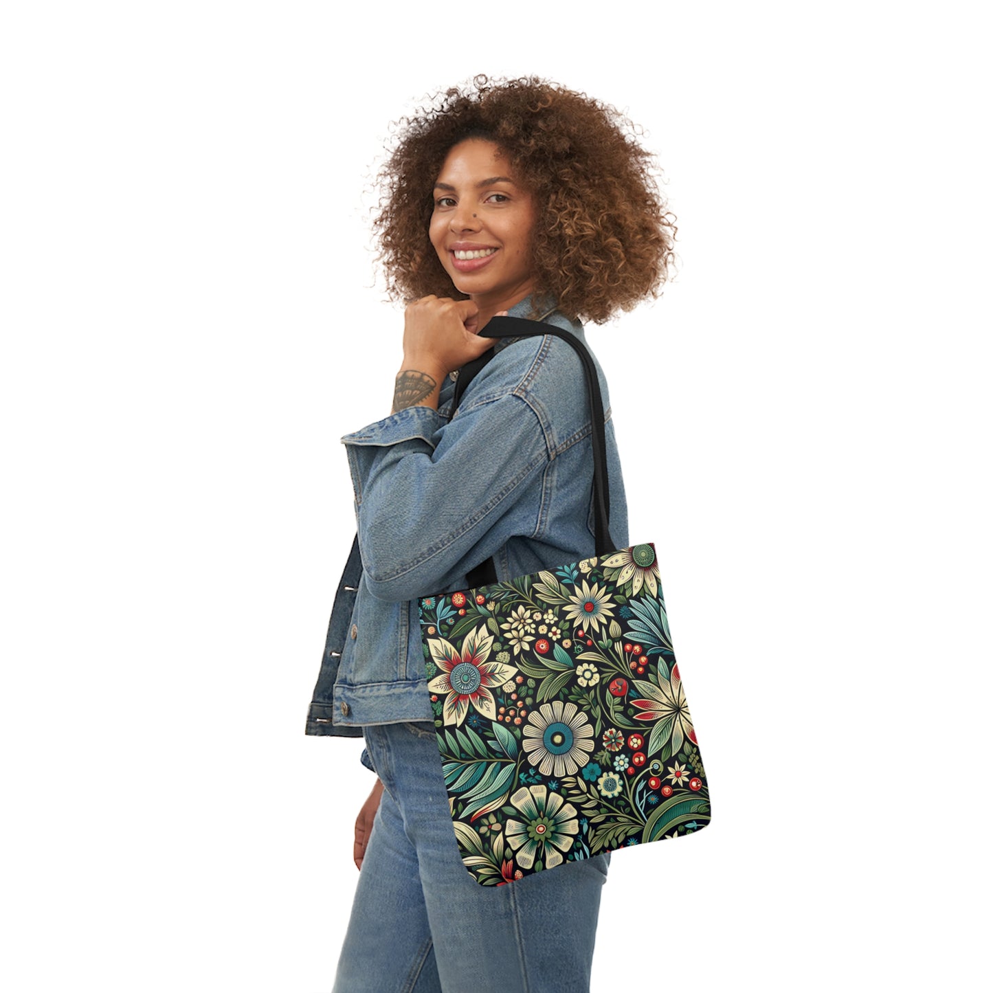 flower canvas tote bag